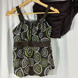 24th & Ocean Brown and Green Tankini